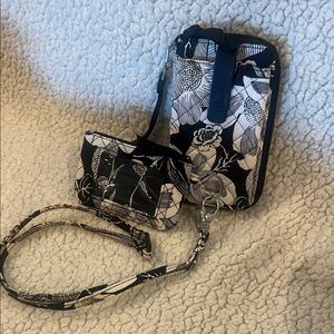 Vera Bradley Black and White Floral wristlet Set